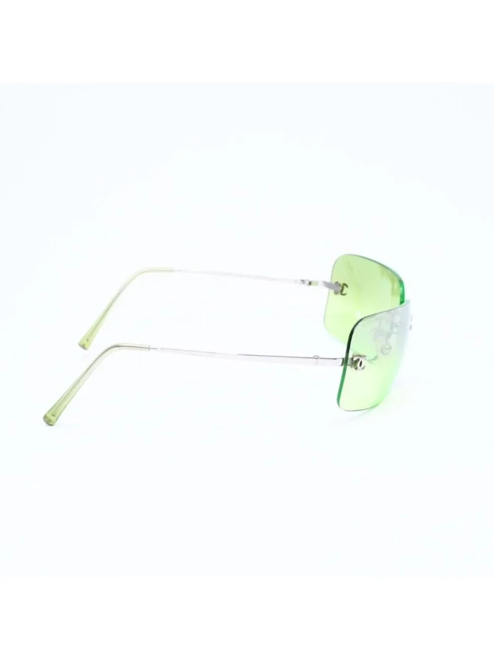 Chanel Rimless Sunglasses Eyewear CC Logo Green